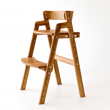 Adjustable Wooden Counter Height Chair for Toddlers – Natural Teak (W3)