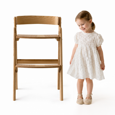 Adjustable Wooden Counter Height Chair for Toddlers – Natural Color (W1)