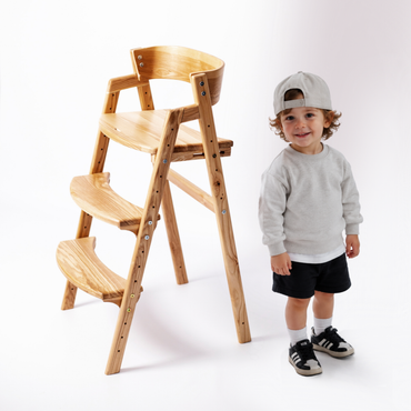 Adjustable Wooden Counter Height Chair for Toddlers XL – Natural Color (W1)