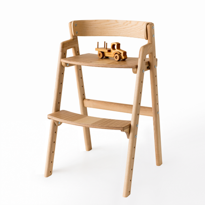 Adjustable Wooden Counter Height Chair for Toddlers –  Natural Color (W1)