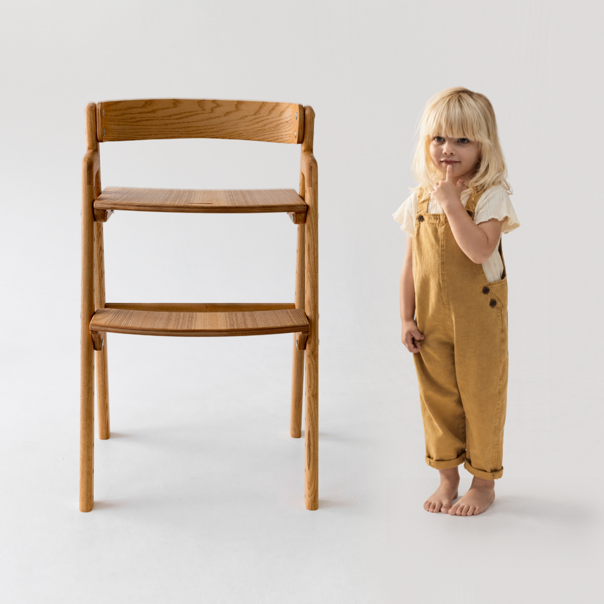 Adjustable Wooden Counter Height Chair for Toddlers – Oregon Pine (W2)