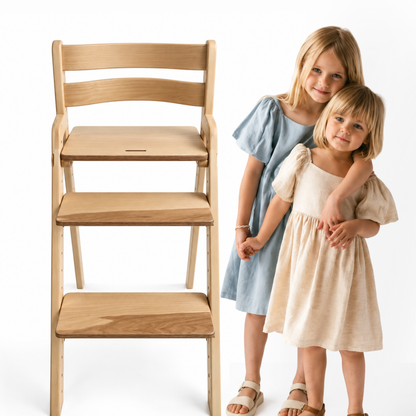 Adjustable Wooden Counter Height Chair for Toddlers XL V2 – Natural Color (W1)