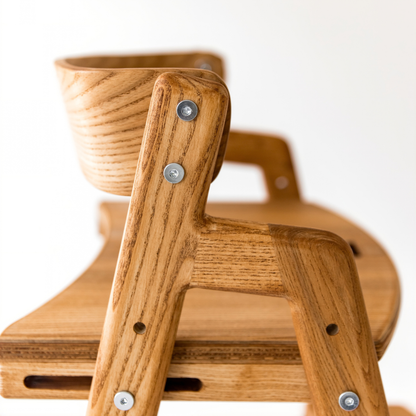 Adjustable Wooden Counter Height Chair for Toddlers – Natural Teak (W3)