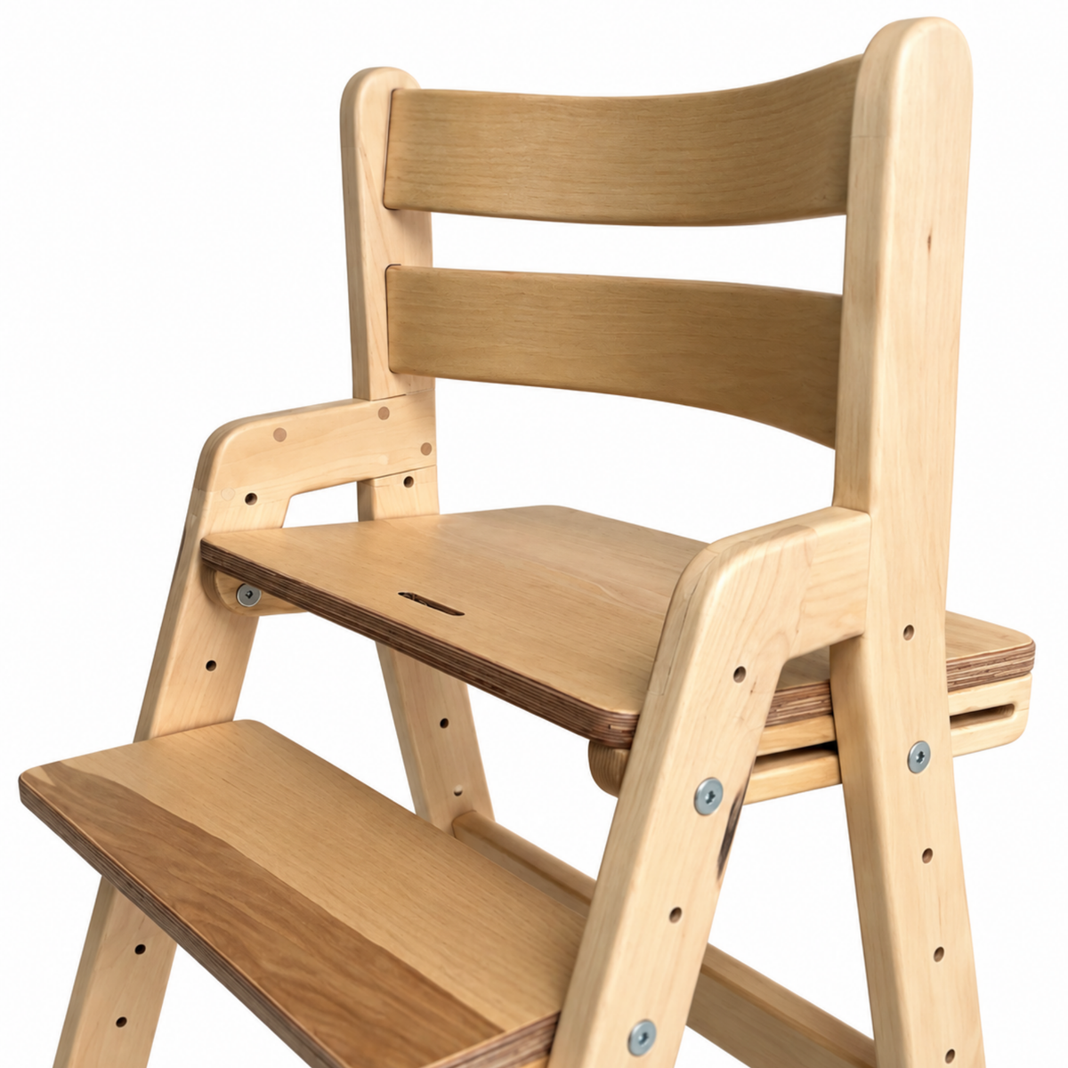 Adjustable Wooden Counter Height Chair for Toddlers XL V2 – Natural Color (W1)