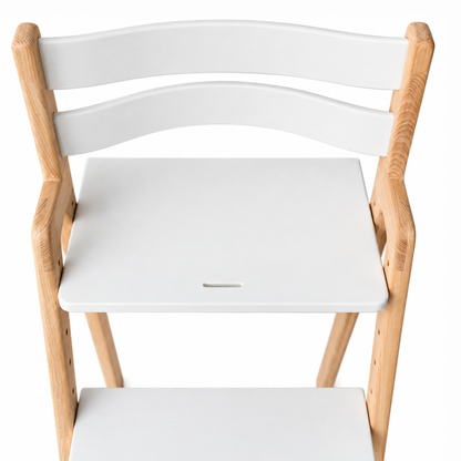 Adjustable Wooden Counter Height Chair for Toddlers XL V2 – Natural Color (W1) with White