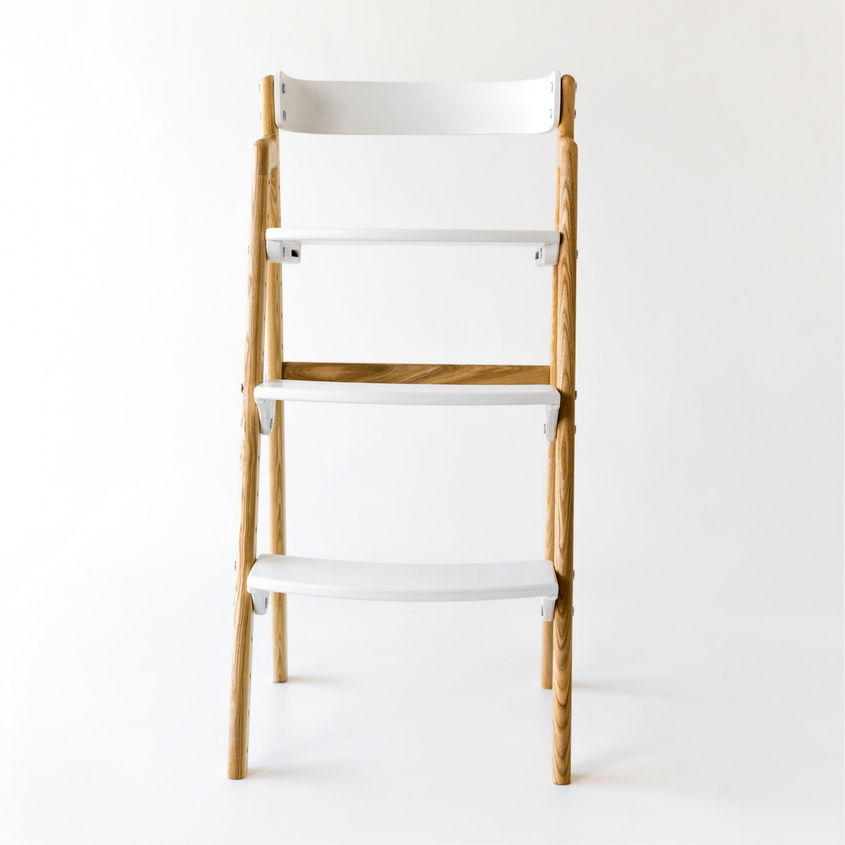 Adjustable Wooden Counter Height Chair for Toddlers XL – Natural Color (W1) with White