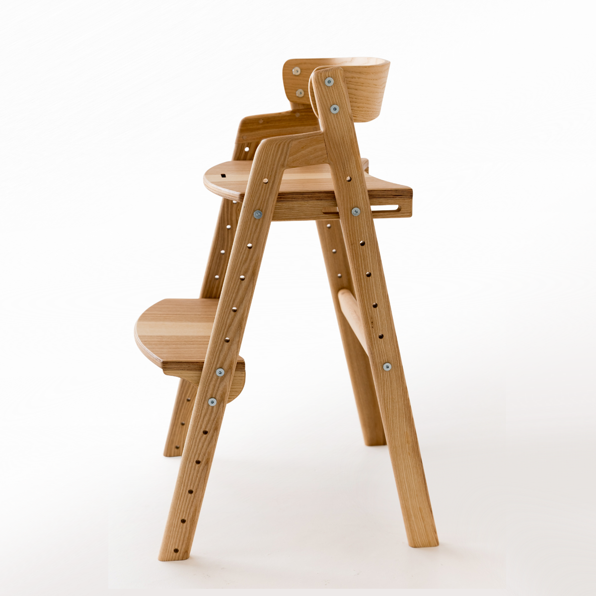 Adjustable Wooden Counter Height Chair for Toddlers –  Natural Color (W1)