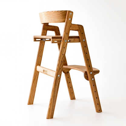 Adjustable Wooden Counter Height Chair for Toddlers – Natural Teak (W3)