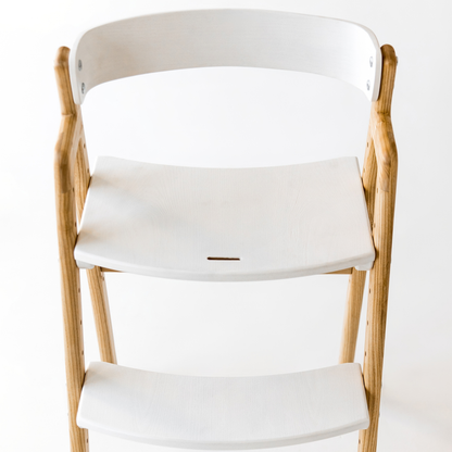 Adjustable Wooden Counter Height Chair for Toddlers – Natural Color (W1) with White