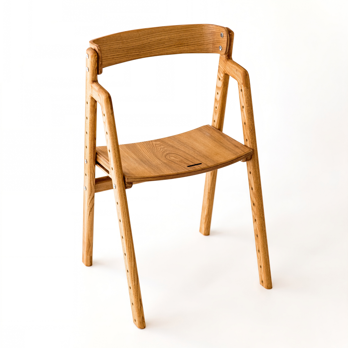 Adjustable Wooden Counter Height Chair for Toddlers – Natural Teak (W3)
