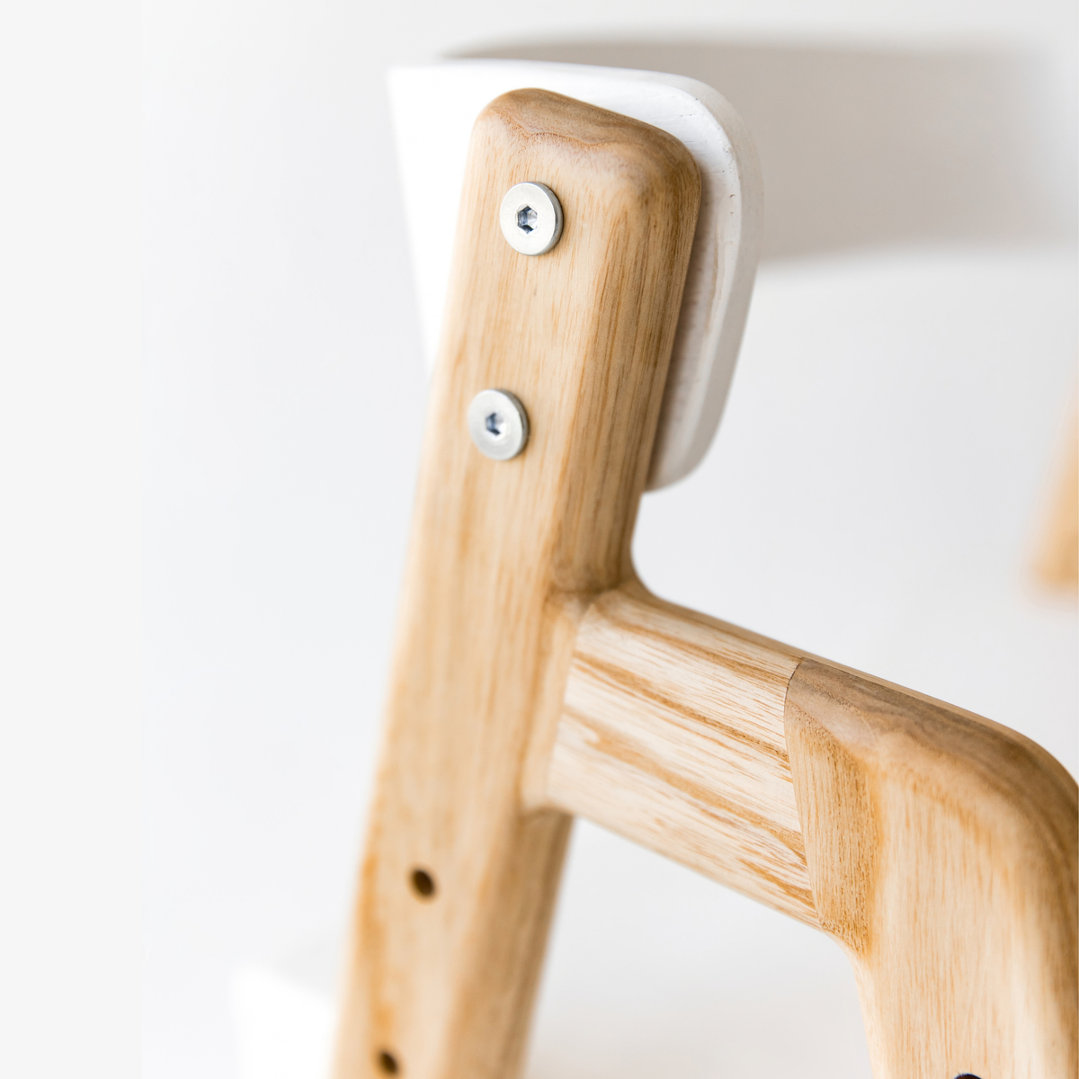 Adjustable Wooden Counter Height Chair for Toddlers – Natural Color (W1) with White